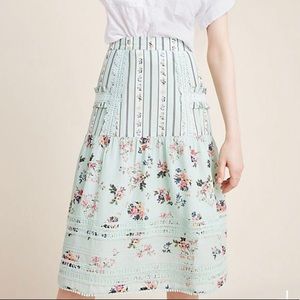 Anthropologie  Vintage Floral Print Skirt, Large